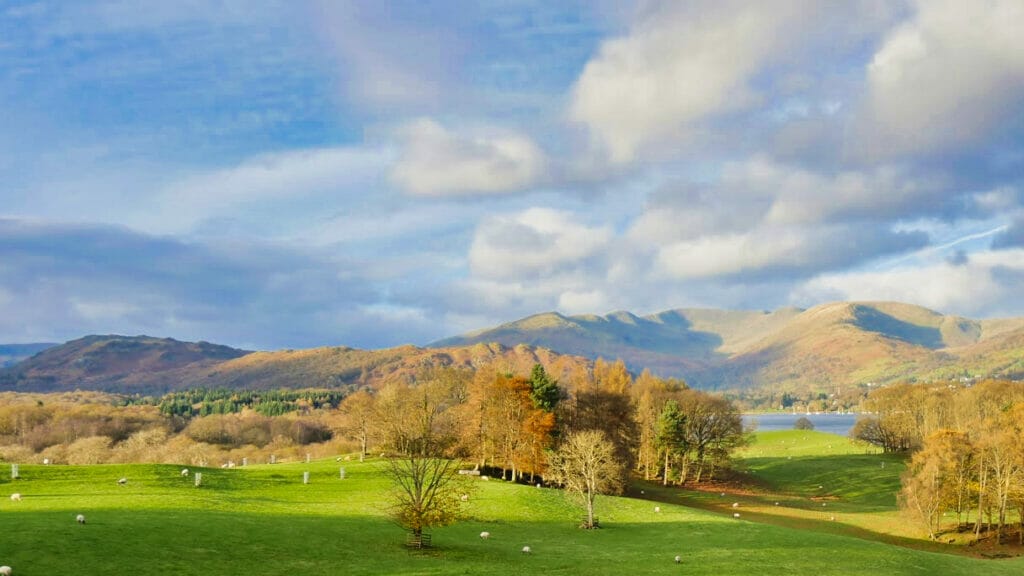 Lake District hills and green grass